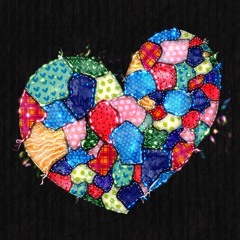 Patchwork Heart with Weathered Hearts