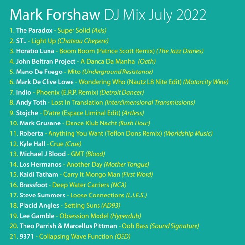 Mark Forshaw DJ Mix July 2022