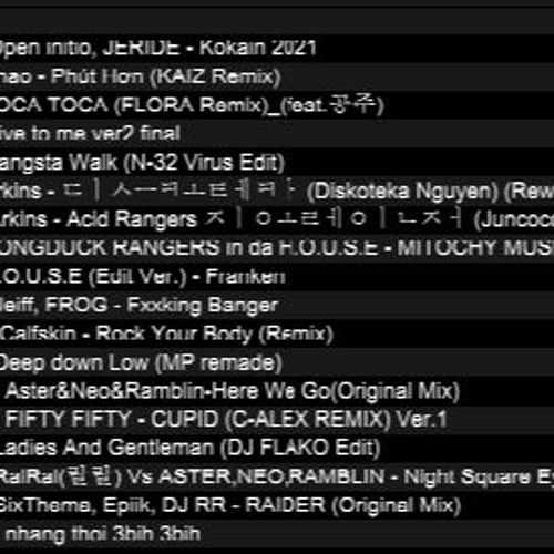30분셋 (Kokain 2021+ Phút Hơn+TOCA TOCA +Give to me+Gangsta Walk+Arkins - 디스코테카 등등....)