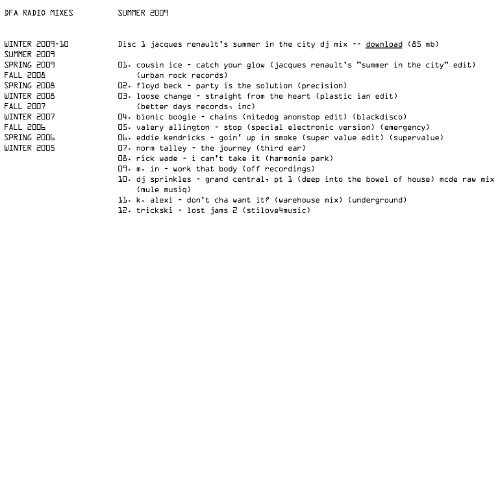 DFA Radio Mix Summer In The City 2009