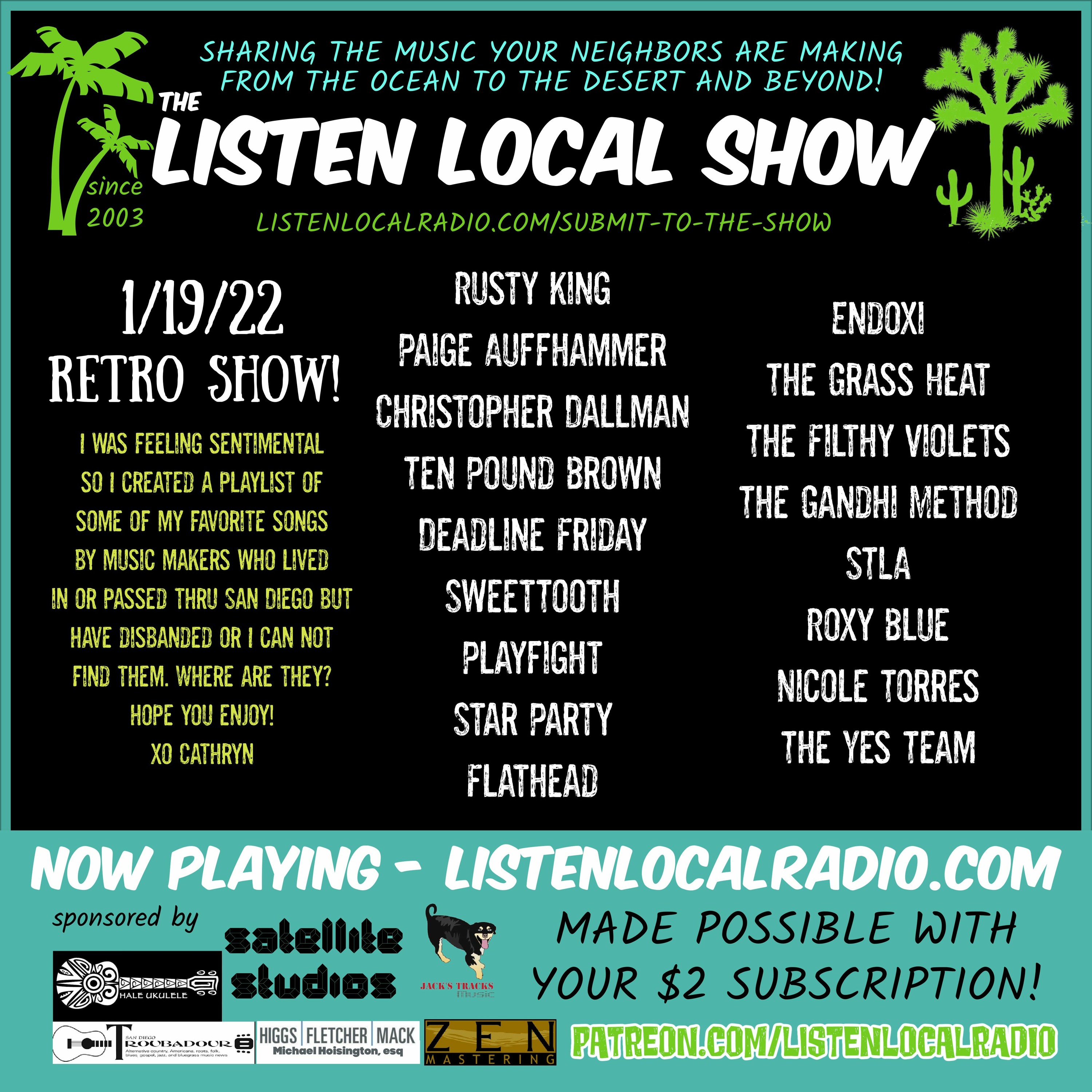 The Listen Local Show - We Love These Songs 1 19 22 episode artwork