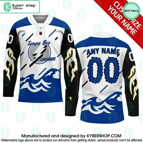 Stream Tampa Bay Lightning Reverse Retro CUSTOM Hockey Jersey by