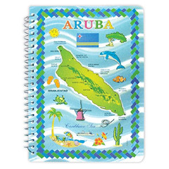 [ACCESS] EBOOK 💖 Notebook Aruba Map Souvenir - One Subject Spiral Notebook 160 Pages