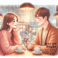 비 오는 날의 커피숍에서