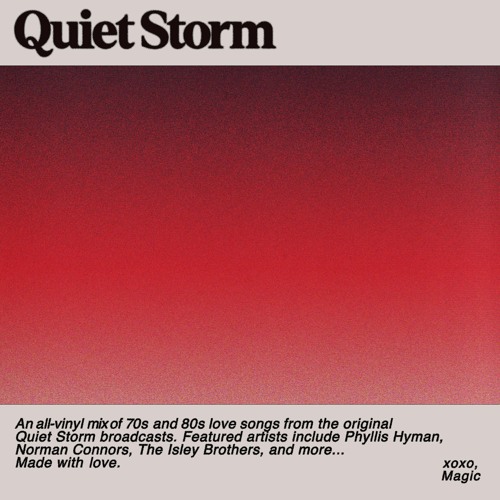 Stream Quiet Storm: an all-vinyl tribute to whur (70s + 80s R&B