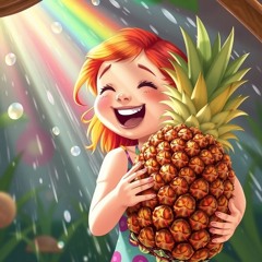 Anna macht die Ananas nass
