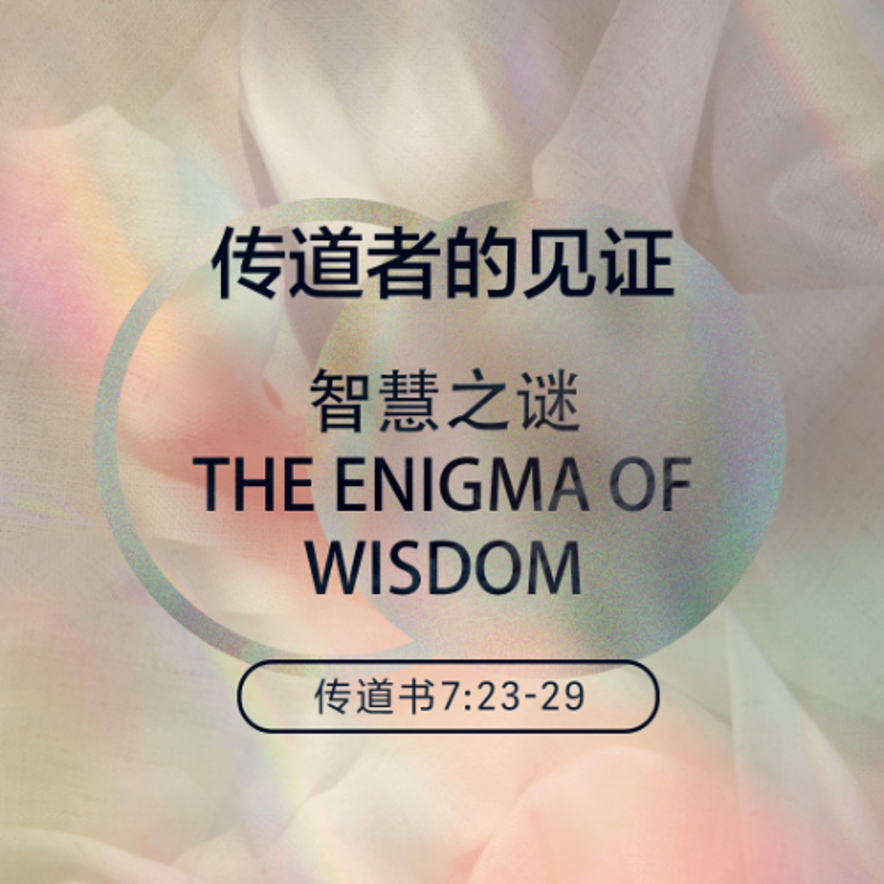 03/22/2026 【传道者的见证】智慧之谜（传 7:23-29） —— 王唯权 牧师