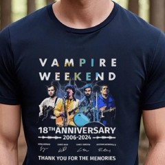 Vampire Weekend 18th Anniversary 2006 2024 Thank You For The Memories T Shirt