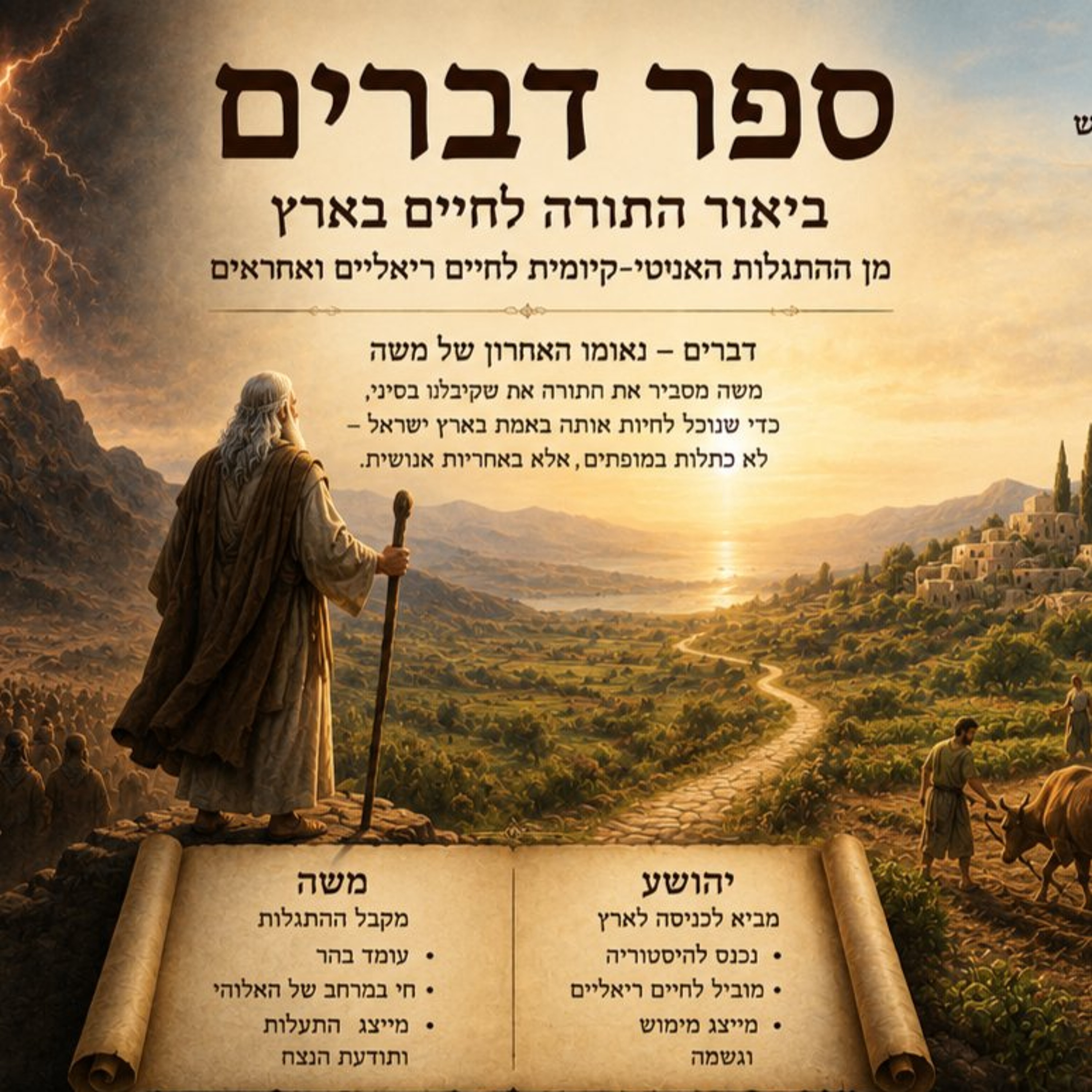 על ‘ביאור’ התורה המדברית והתאמתה למציאות הארצישראלית – בנאום האחרון של משה. מבוא רעיוני להבנת ספר דברים episode artwork