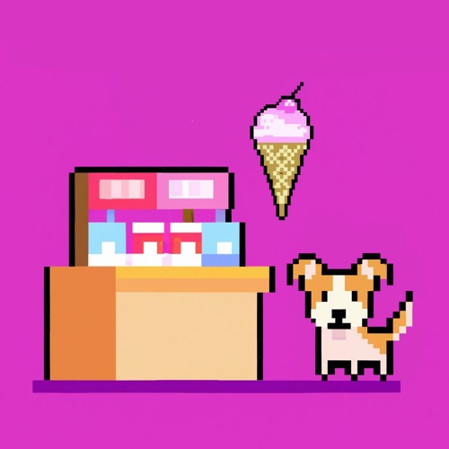 A Nice Little Doggy Going To The Store For An Ice Cream Cone