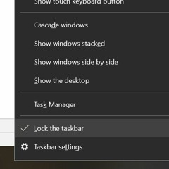 Lock The Taskbar