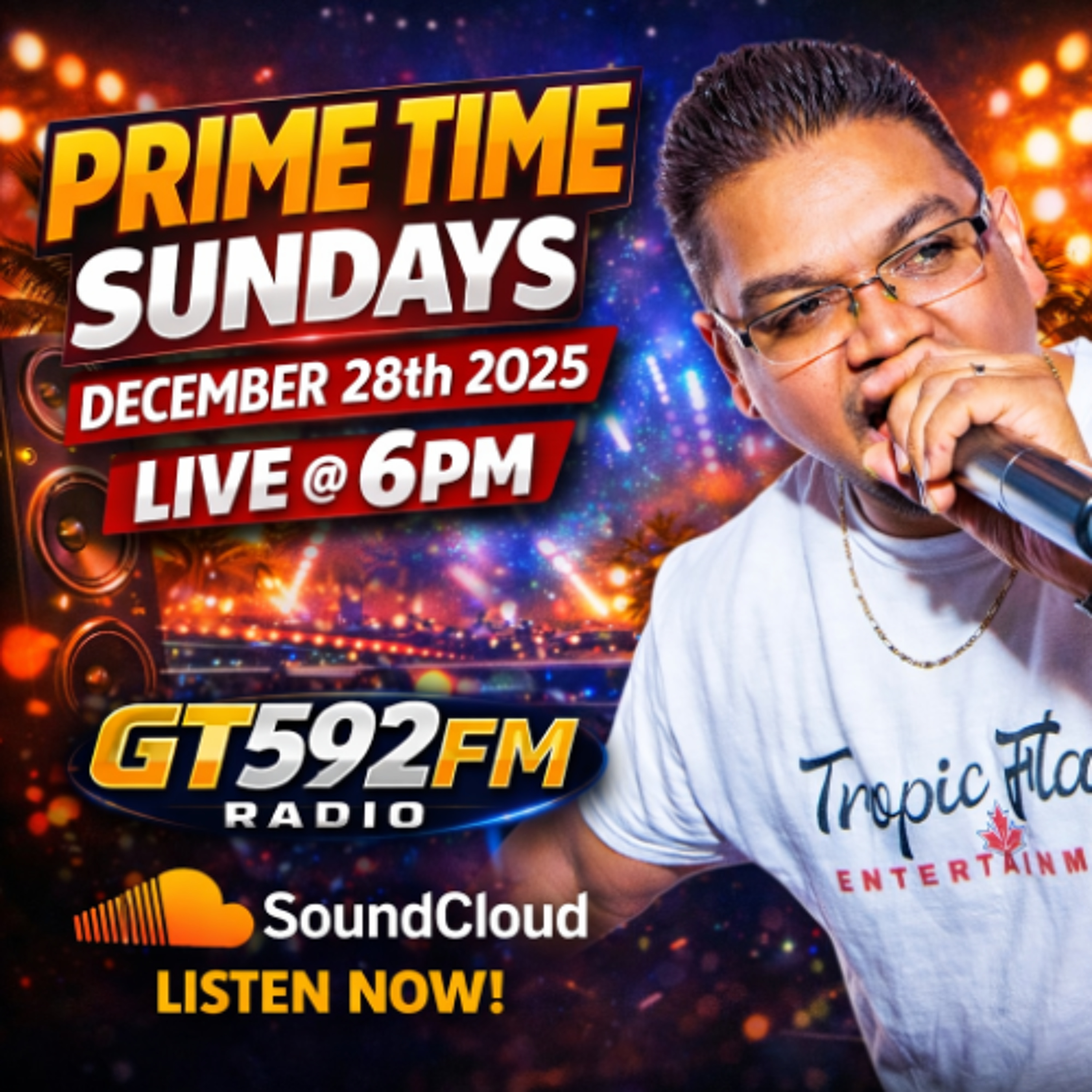 Prime Time Sundays w/ DJ Navin | Dec 28, 2025 | Raymond Ramnarine • Shivam Rajaram • Ravi B | GT592FM Radio episode artwork