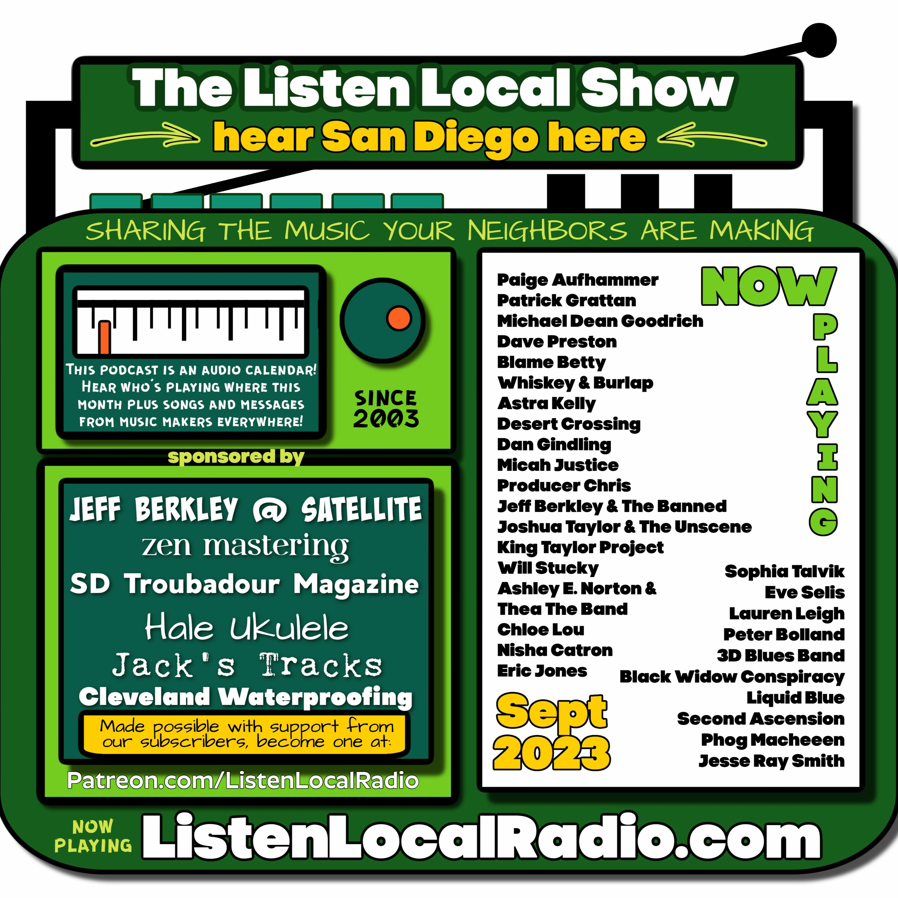 SEPTEMBER 2023 Listen Local Show