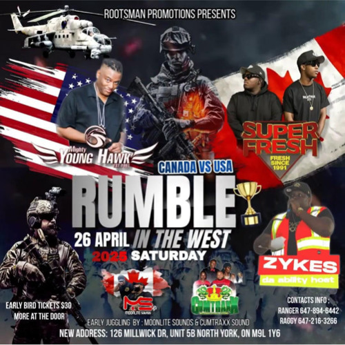 RUMBLE IN THE WEST "CANADA VS USA" - SUPER FRESH VS YOUNG HAWK @PLUSH EVENT SPACE, TORONTO 4/26/25