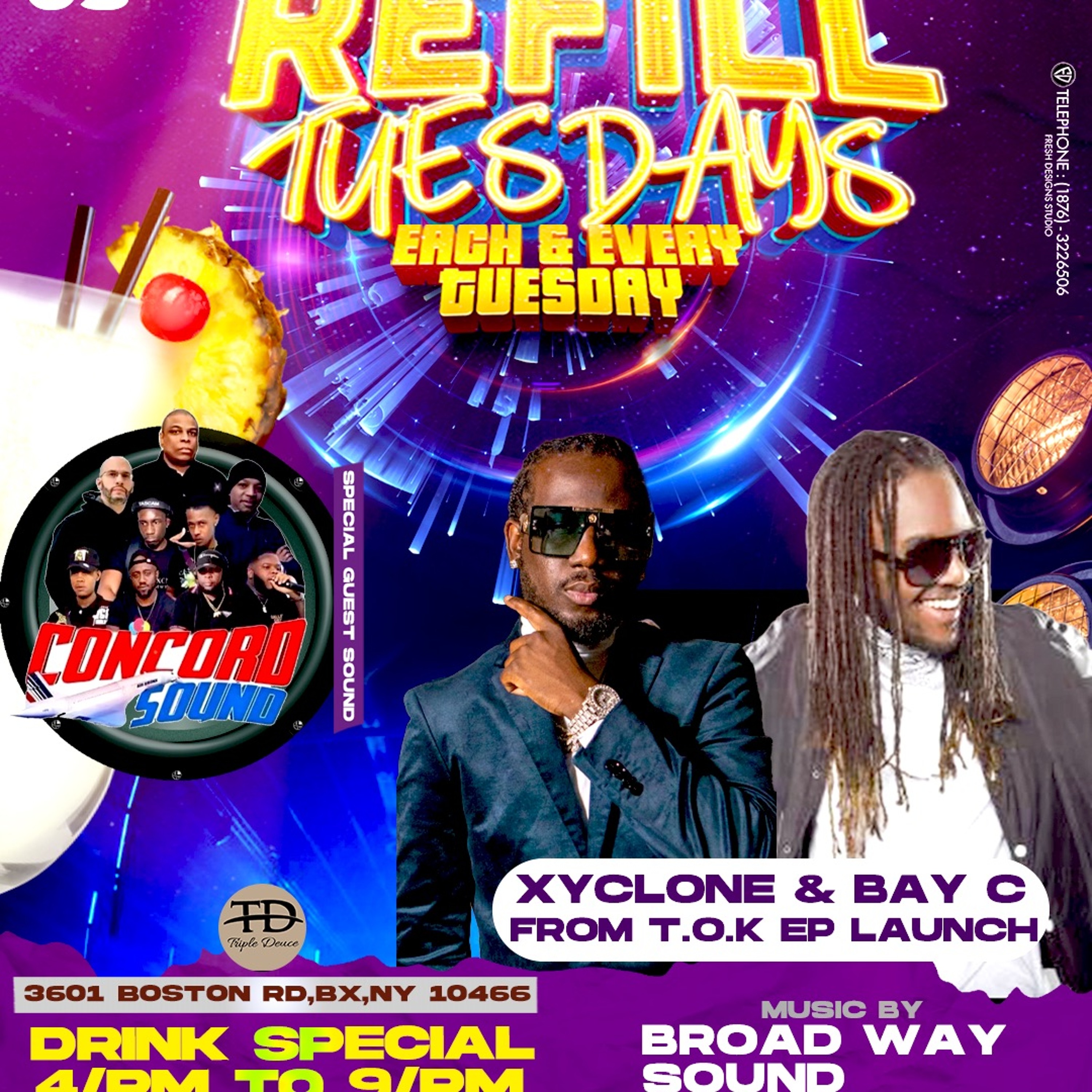 REFILL TUES MAR 6 (T.O.K, XYCLONE, BROADWAY , CONCORD, TEMPERATURE & 007) episode artwork