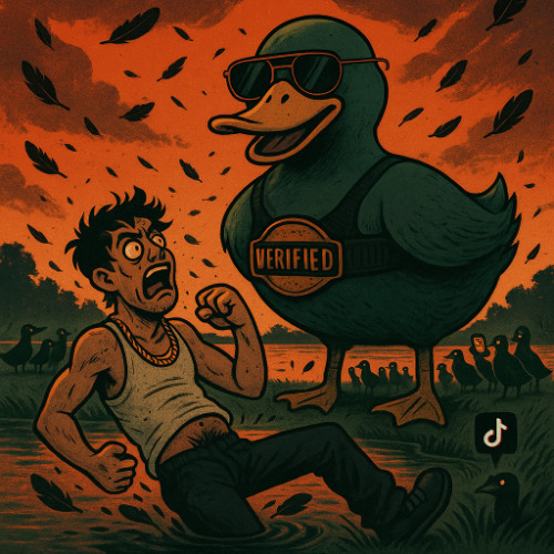 Tried to Flex on a Duck and Got Bit in the Nuts