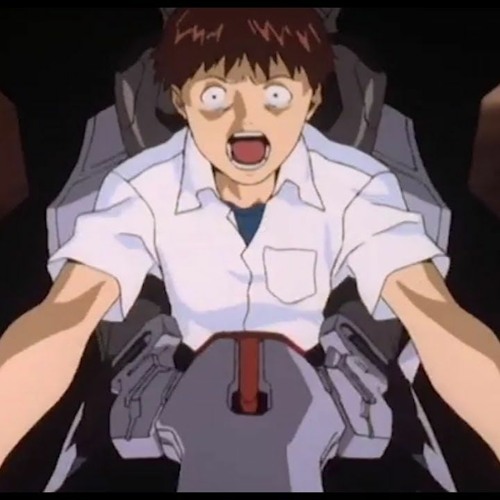 Shinji screaming but it's a short punk song