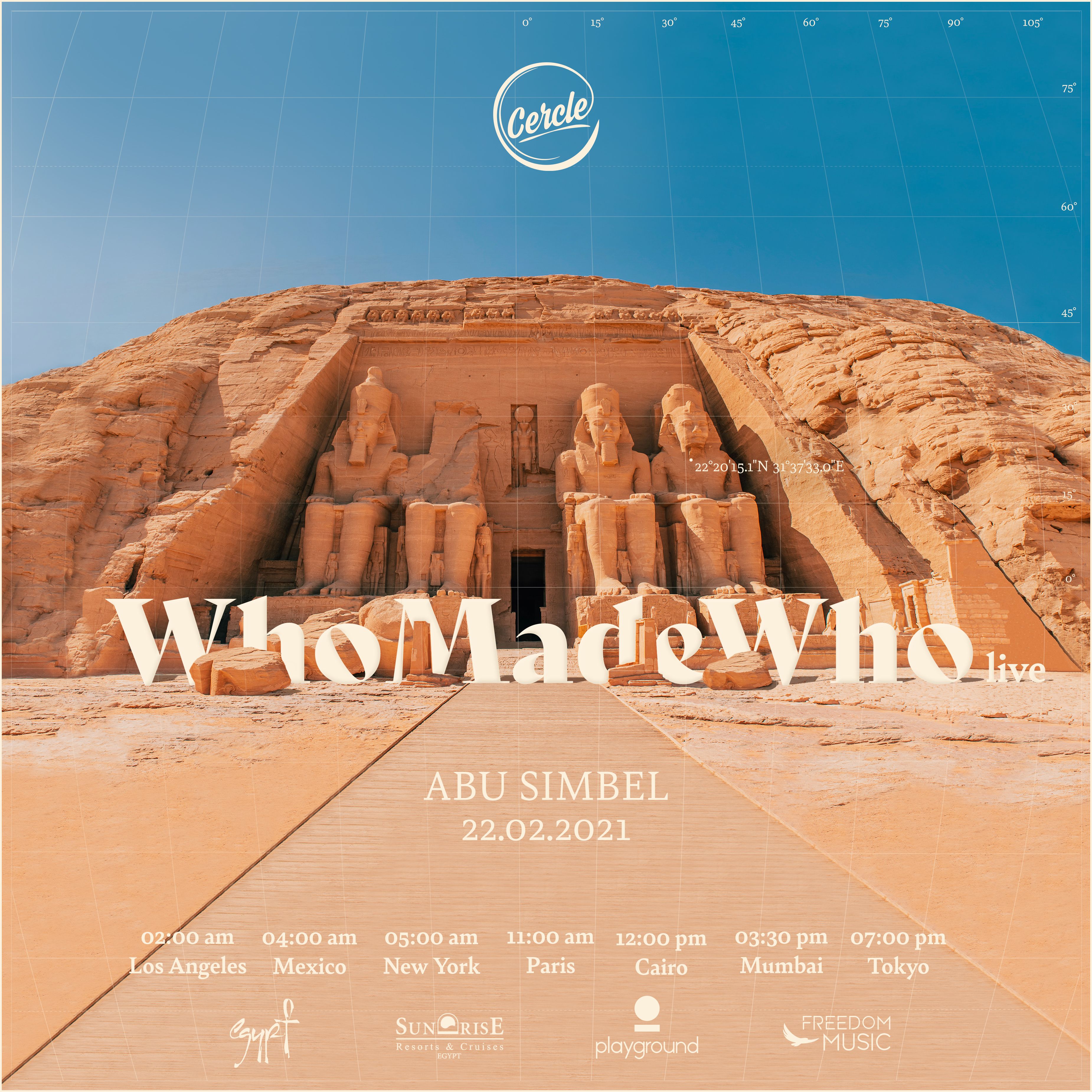 אראפקאפיע WhoMadeWho live at Abu Simbel, Egypt for Cercle