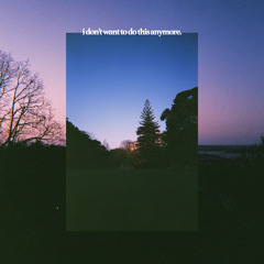 i don't want to do this anymore.