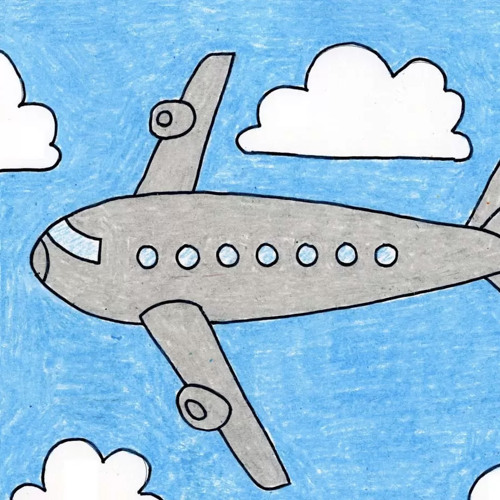 Рисуем самолет с детьми 5 6 лет