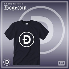 Dogecoin White Logo Navy T