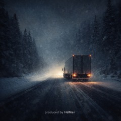 headlights in the snow.