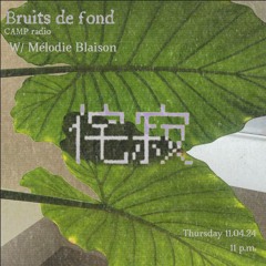 Bruits de fond w/ Mélodie Blaison /CAMP Radio