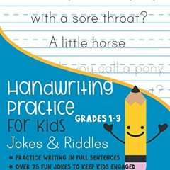 ( v7Kk ) Handwriting Practice for Kids Grade 1-3 Jokes and Riddles: Practice writing in full sentenc