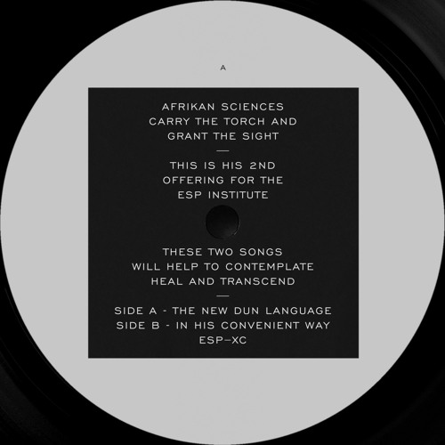 [ESP090] AFRIKAN SCIENCES - The New Dun Language b/w In His Convenient Way - 12"Vinyl/Digital Single