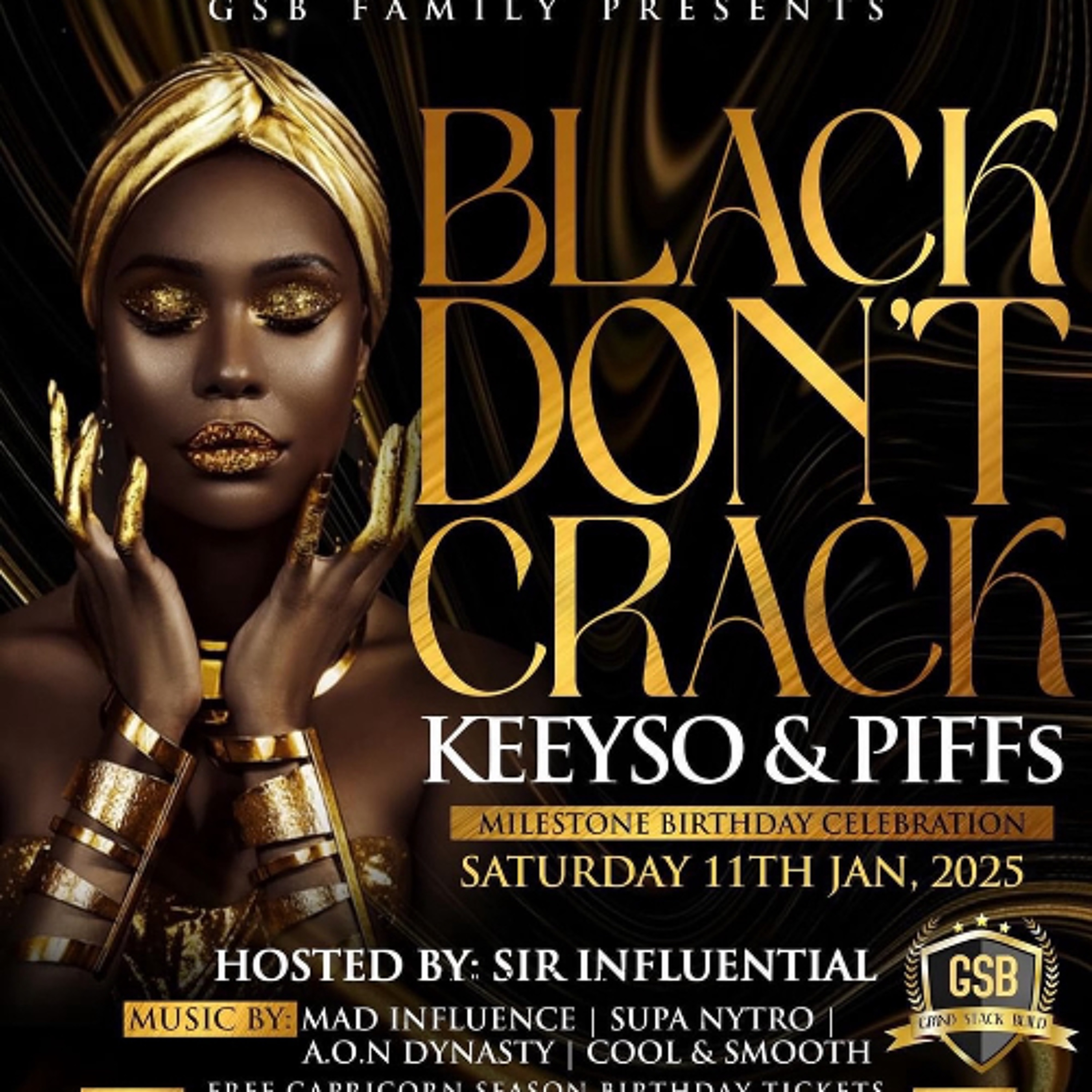BLACK DON'T CRACK LIVE AUDIO FEAT. SIR INFLUENTIAL