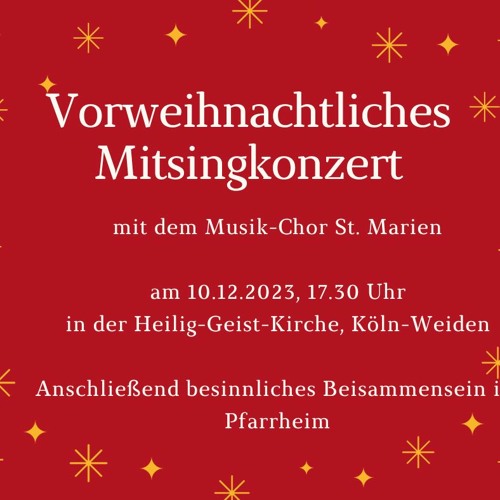Weihnachts-Mitsingkonzert 2023 Musik-Chor St. Marien