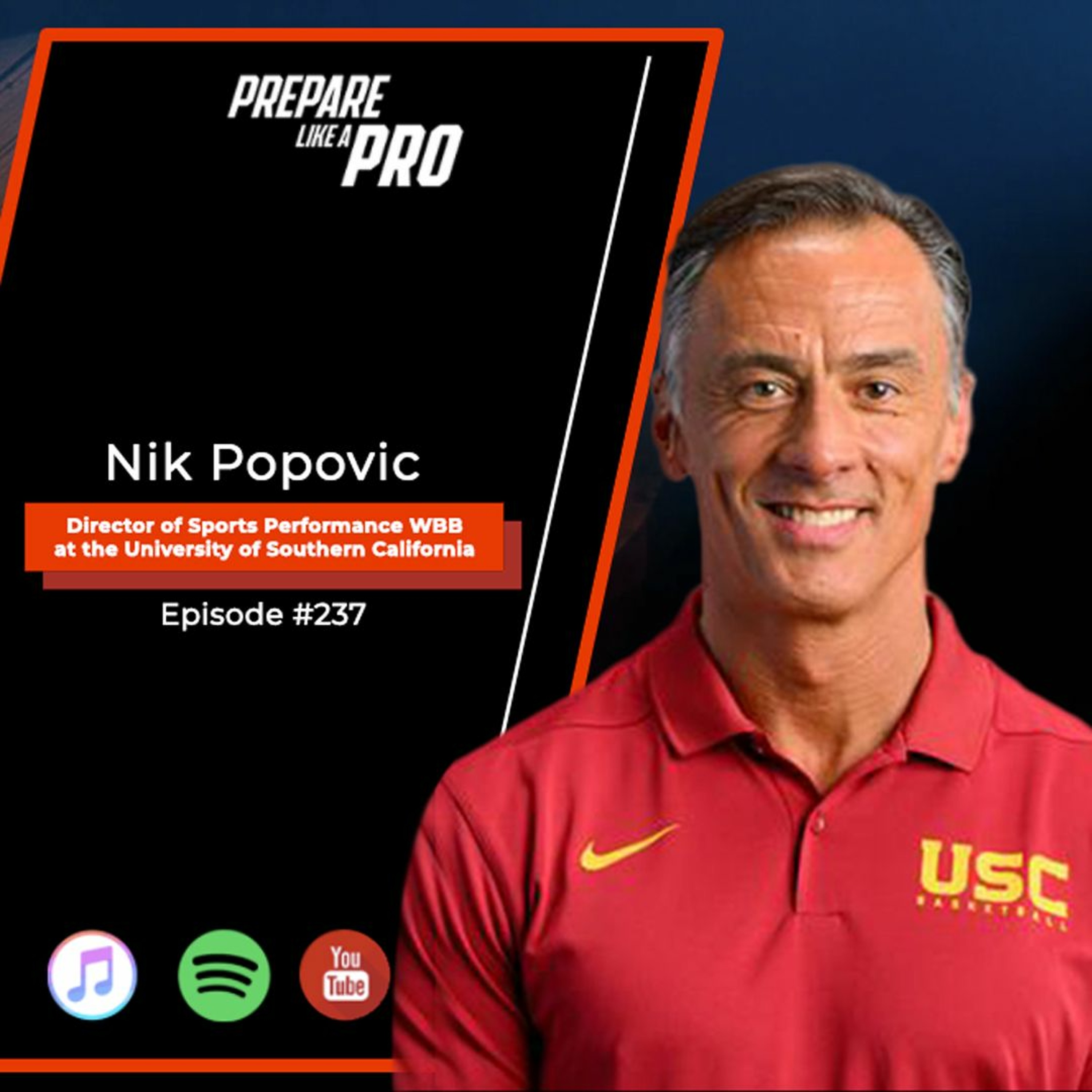 #237 - Nik Popovic, Director of Sports Performance WBB at the University of Southern California episode artwork
