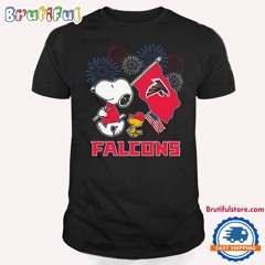 Atlanta Falcons Snoopy America Flag Happy 4th Of July T Shirt