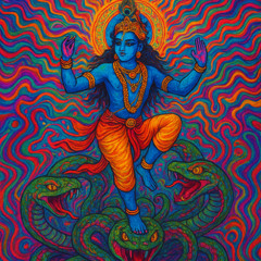 Divine Steps on Kaliya Naag