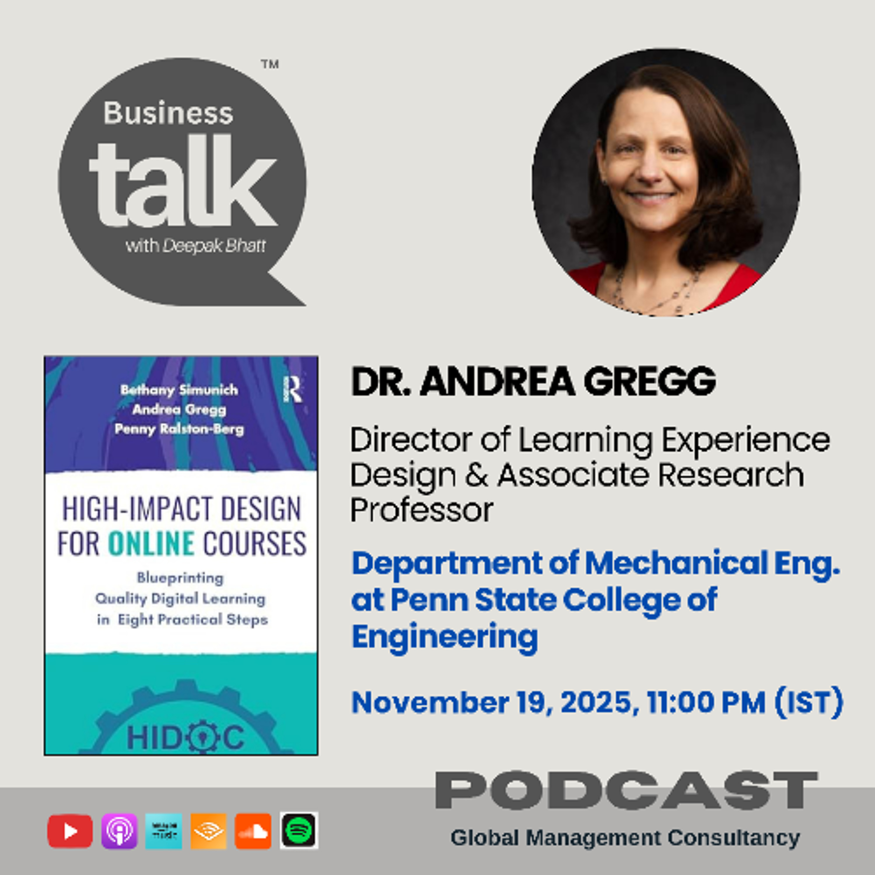 From Research to Practice: Dr. Andrea Gregg on Transforming Online Course Design episode artwork