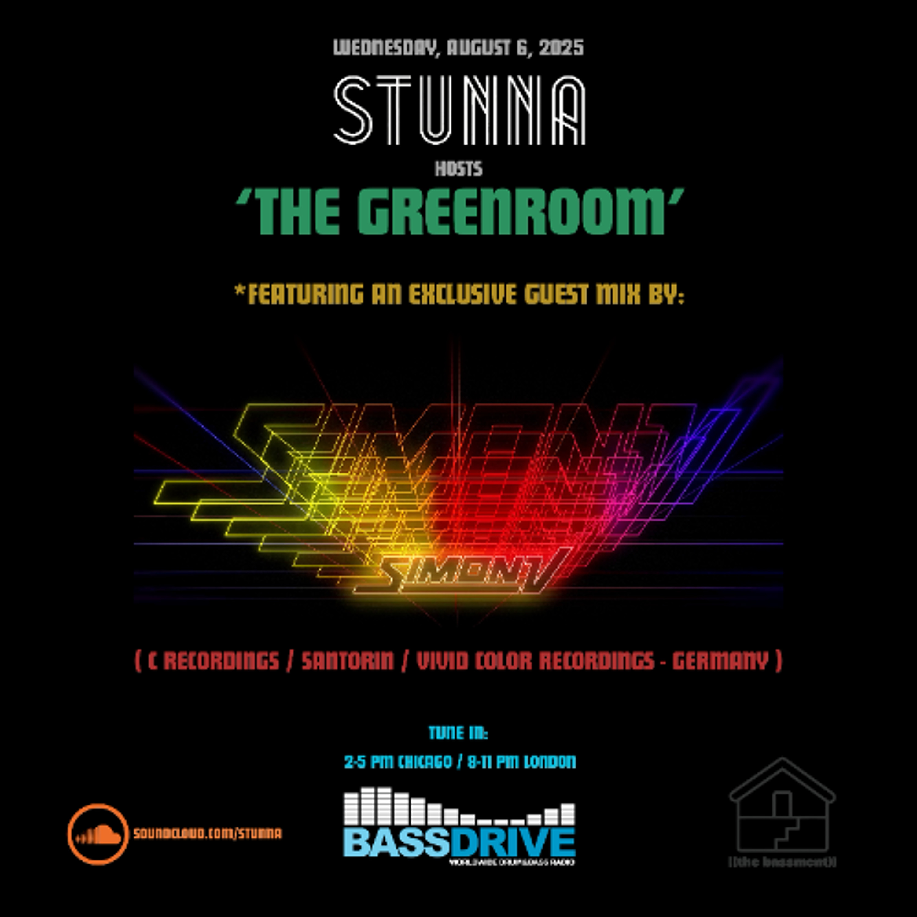 STUNNA Hosts THE GREENROOM with SIMON V Guest Mix August 6 2025 episode artwork