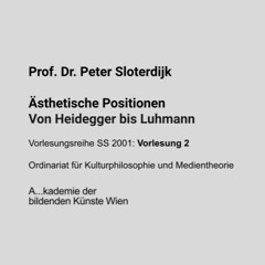 Ästhetische Positionen - Von Heidegger bis Luhmann (V2), Peter Sloterdijk, Wien, 2001