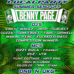 JAKKERZ: LOCAL PARTY EVENTS: SUMMER SEND OFF W/ BENNY PAGE COMPEITITON ENTRY