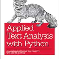 FREE PDF 📂 Applied Text Analysis with Python: Enabling Language-Aware Data Products