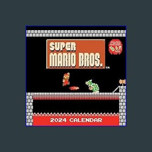 Super Mario Bros 8 Bit Retro 2024 Wall Calendar