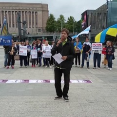 Выступление на митинге ”Путин – убийца” в Хельсинки 20 августа 2023 года