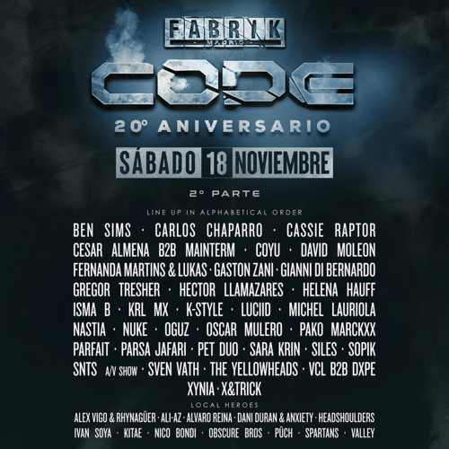 FABRIK CODE 20 ANIVERSARIO - PÜCH