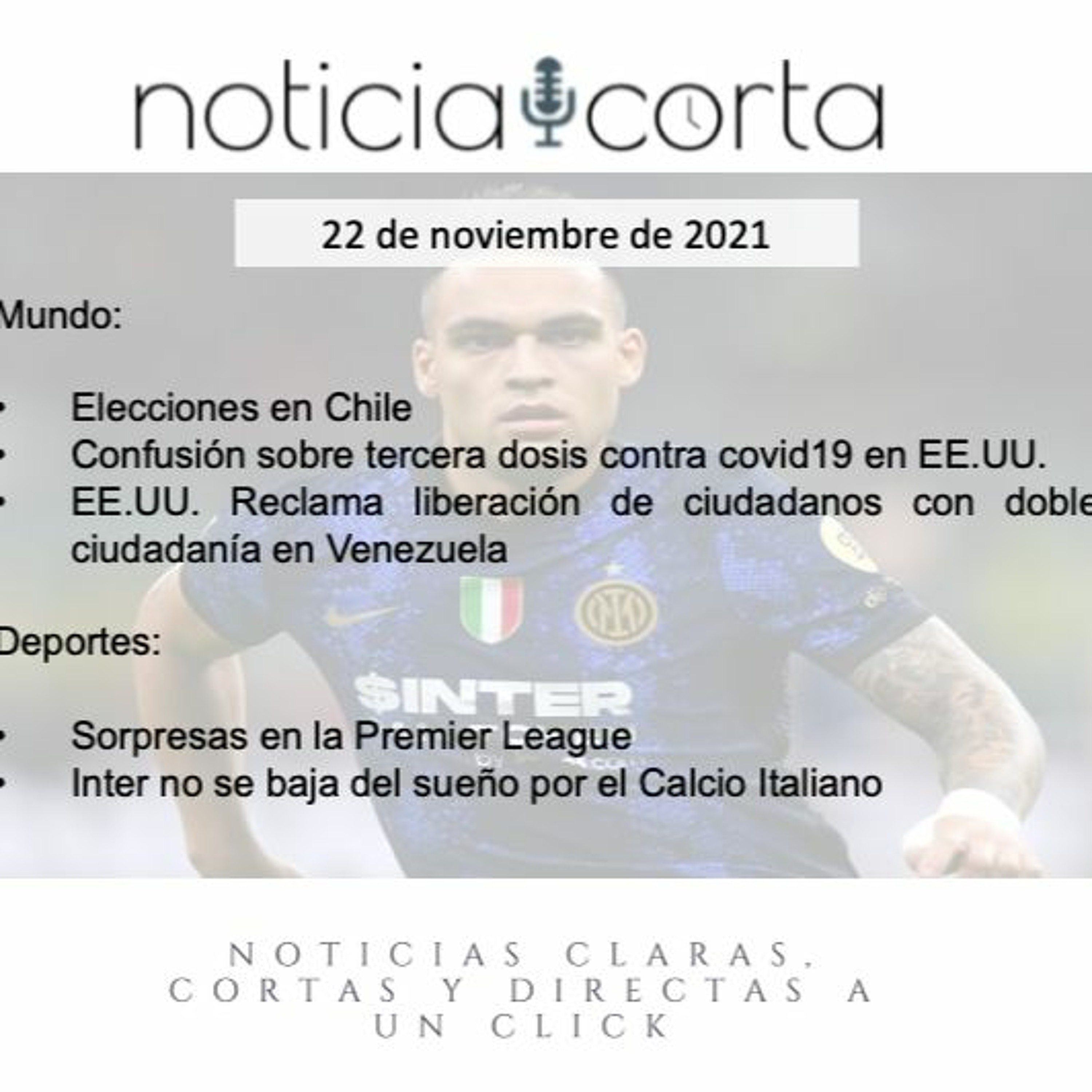 Noticia Corta, Lunes 22 De Noviembre De 2021