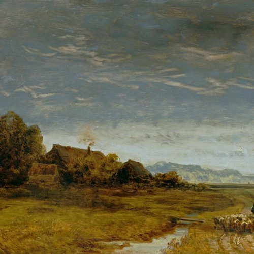 Brushstrokes no. 32 / EN: Eduard Schleich der Ältere, Oberbayerische Ebene mit Schafherde