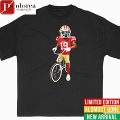 Deebo Samuel riding bike Super Bowl LVIII San Francisco 49ers shirt