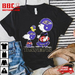 Original Snoopy And Charlie Brown Baltimore Ravens Football The Peanuts Characters T-Shirt