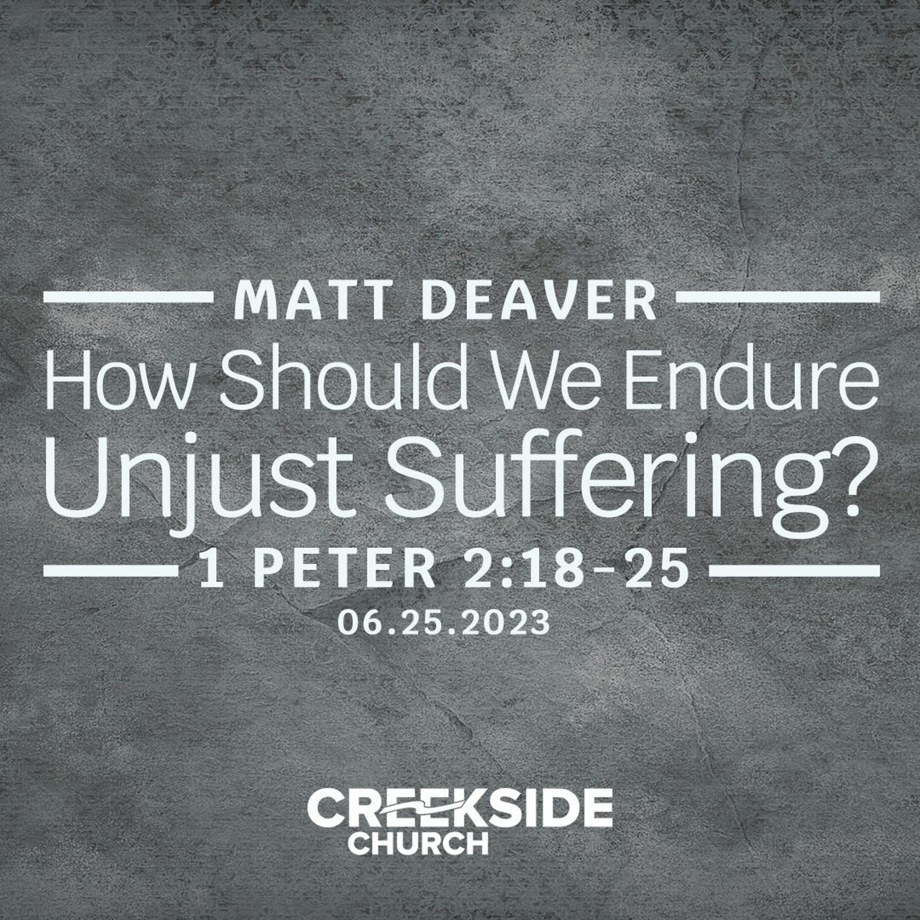 How Should We Endure Unjust Suffering? (1 Peter 2:18-15) episode artwork