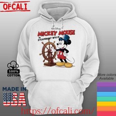 Mickey Mouse wearing a hat Walt Disney Steamboat Willie funny wooden crank shirt