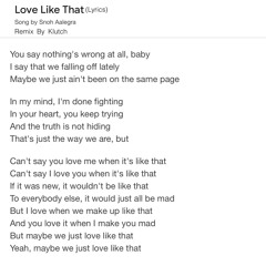 Love Like That (Dj Klutch Remix)