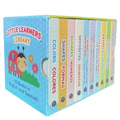 Bilingual 10 Board Books in Spanish and English: Little Library set includes Counting, Colors, Fee